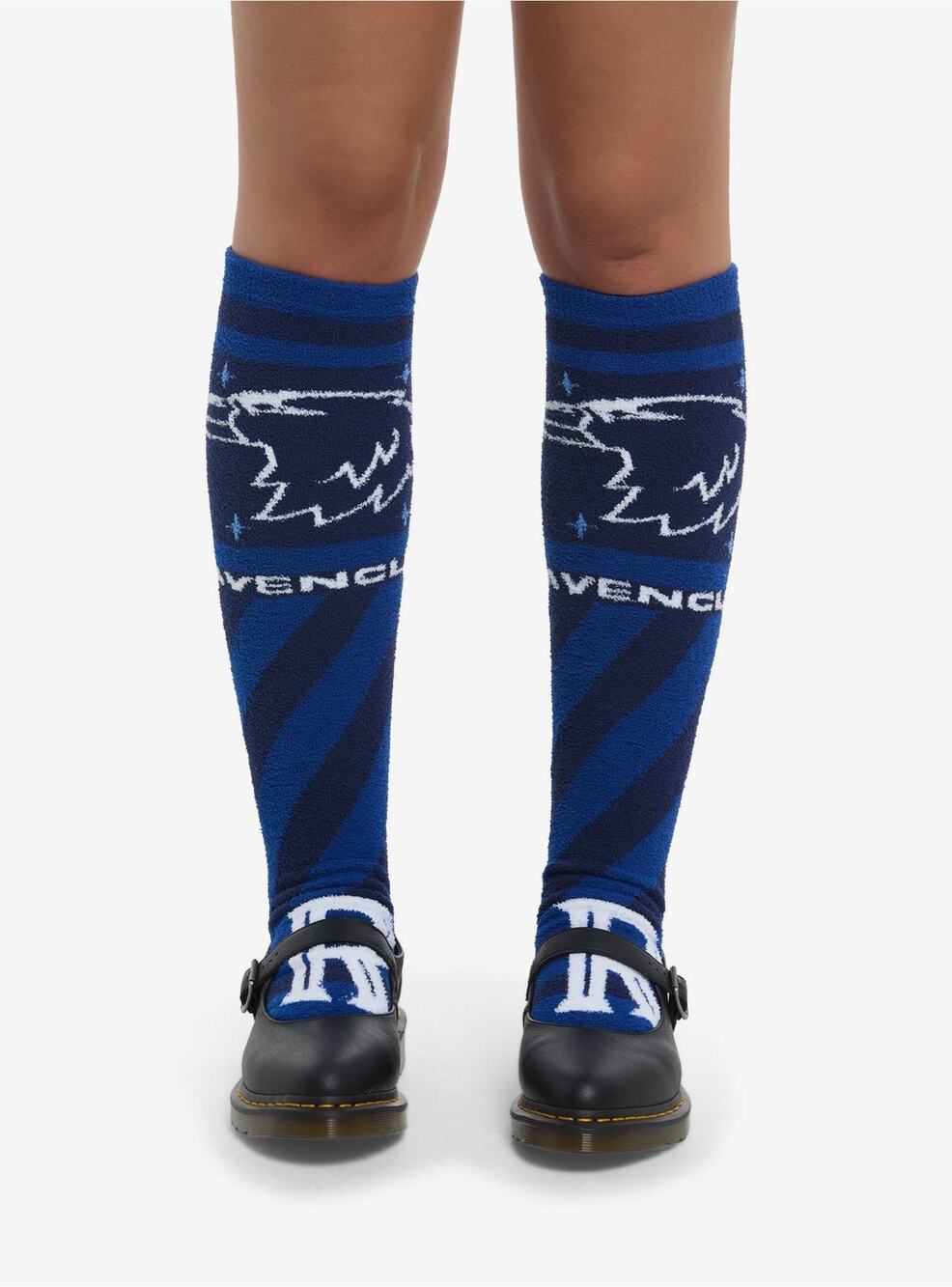 Harry Potter Ravenclaw Knee High Socks Cozy Fuzzy Blue Luna Cho Cosplay NEW